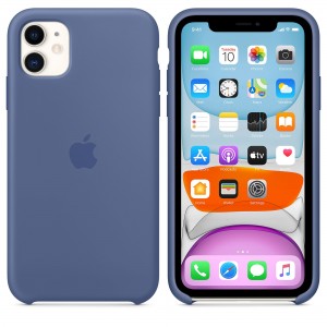 Coque en silicone pour Apple iPhone 11- Bleu Lin