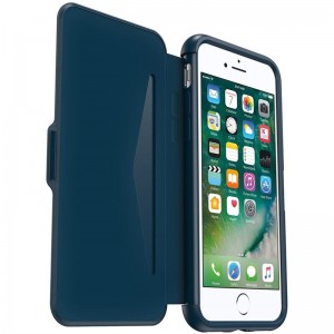 Etui pour iPhone 7 / 8 / SE 2020 - OtterBox Strada series en cuir véritable - Bleu