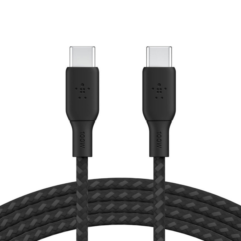 Câble Tressé USB-C vers USB-C 100W - Noir 2m Belkin