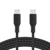 Câble Tressé USB-C vers USB-C 100W - Noir 2m Belkin