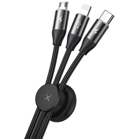 Câble Baseus Car Co-sharing Cable USB for Micro / USB-C / Lightning, 3.5A 1m (Black)