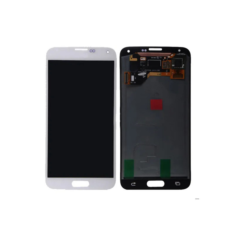 Ecran tactile + LCD blanc de remplacement pour Samsung Galaxy S5