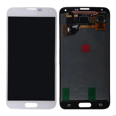 Ecran tactile + LCD blanc de remplacement pour Samsung Galaxy S5